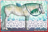 Horse Color:Watercolor Plaid  Brown Onyx Sabino Splash 