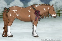 Horse Color:White Spotted Chestnut Tobiano 