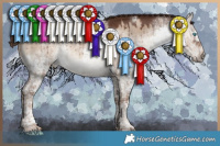 Horse Color:Liver Red Dun Splash Tobiano Frame Brindle