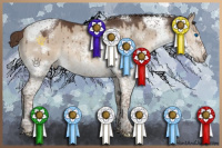 Horse Color:Liver Red Dun Splash Tobiano Frame Brindle