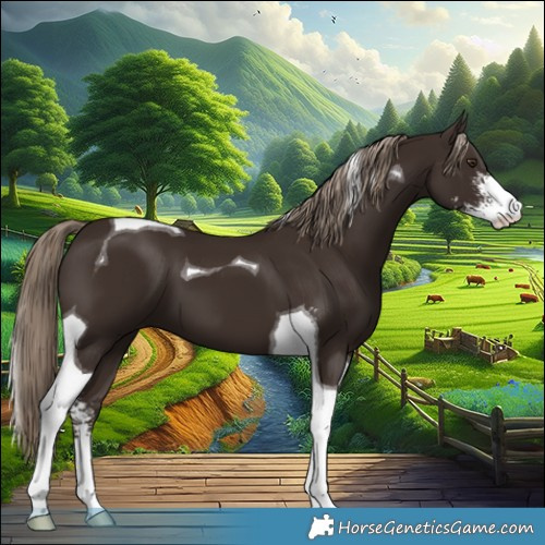 Horse Color:Liver Chestnut Sabino Tobiano 
