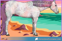 Horse Color:Painted Nacre Black Chinchilla Ice Tobiano 