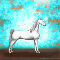 Horse Color:Gray Smoky Blue Roan Pearl Tobiano