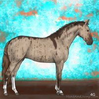 Horse Color:Liver Red Dun Sabino Brindle