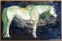 Horse Color:Watercolor White Spotted Blue Onyx Chinchilla Ice Rabicano