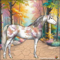 Horse Color:Nacre Watercolor White Spotted Silver Grullo Splash 