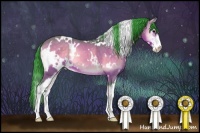 Horse Color:Watercolor White Spotted Buckskin Onyx Sabino