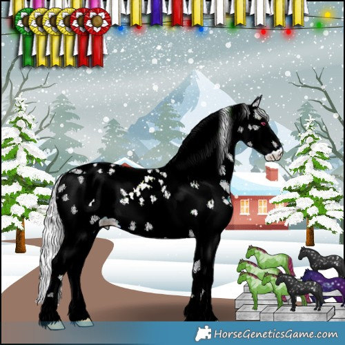 Horse Color:Watercolor White Spotted Silver Brown Chinchilla Ice Sabino 