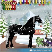 Horse Color:Watercolor White Spotted Silver Brown Chinchilla Ice Sabino 