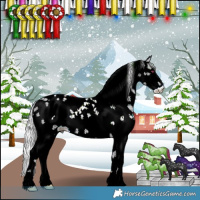 Horse Color:Watercolor White Spotted Silver Brown Chinchilla Ice Sabino 