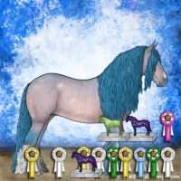 Horse Color:Watercolor Bay Dun Rabicano 