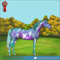 Horse Color:Watercolor White Spotted Brown 
