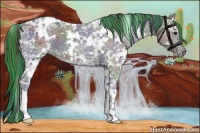 Horse Color:Painted Nacre White Spotted Black Ice 