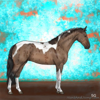 Horse Color:Brown Dun Tobiano Brindle 
