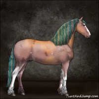 Horse Color:Painted White Spotted Chocolate Palomino Ice Dun