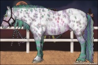 Horse Color:Watercolor Plaid  Amber Champagne Near Leopard  and Watercolor Plaid  Bay Near Leopard 