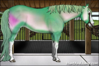 Horse Color:Watercolor White Spotted Chocolate Palomino Onyx