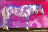 Horse Color:Painted Watercolor White Spotted Chocolate Palomino Dun Sabino
