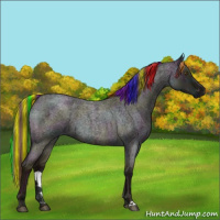 Horse Color:Painted Midnight Liver Red Dun Ice Roan