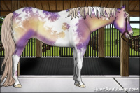 Horse Color:Watercolor Liver Red Onyx Tobiano Rabicano