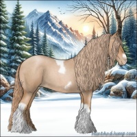 Horse Color:Red Roan Pearl Tobiano Frame 