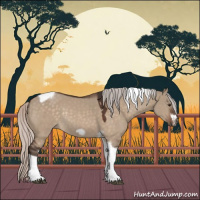 Horse Color:Silver Brown Dun Tobiano Frame Rabicano 