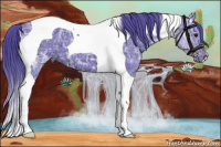 Horse Color:Watercolor Black Ice Tobiano 