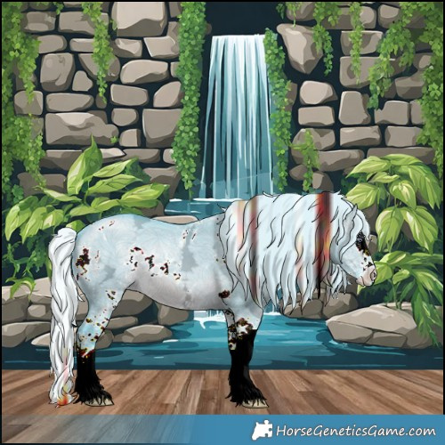 Horse Color:Watercolor White Spotted Silver Brown Chinchilla Ice Dun Splash 