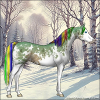 Horse Color:Painted Watercolor White Spotted Liver Chestnut Ice Splash 