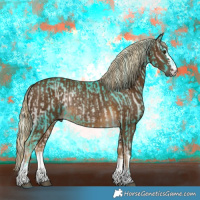 Horse Color:Watercolor Silver Smoky Blue Onyx Chinchilla Rabicano and Chocolate Palomino Rabicano