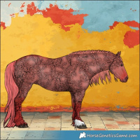 Horse Color:Watercolor Liver Red Dun Ice Rabicano 