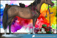 Horse Color:Brown Dun Tobiano 