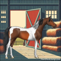 Horse Color:Bay Tobiano 