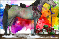 Horse Color:Platinum White Spotted Brown Dun 