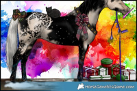 Horse Color:Void White Spotted Silver Grullo Pearl Tobiano Frame 