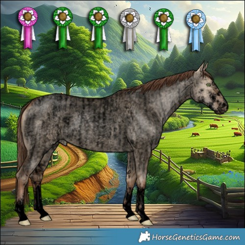 Horse Color:Void Brown Roan Pearl Dun Sabino  and Void Brown Roan Pearl Dun Sabino 