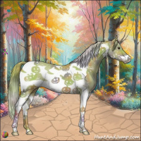 Horse Color:Nacre Watercolor Chestnut Sabino Tobiano Frame 