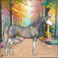 Horse Color:Nacre Watercolor Chestnut Sabino Splash Rabicano