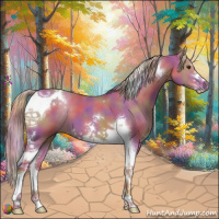 Horse Color:Nacre Watercolor Chestnut Sabino Tobiano 