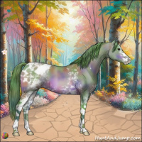 Horse Color:Nacre Watercolor White Spotted Bay Appaloosa