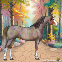 Horse Color:Nacre Liver Red Roan Splash Rabicano 