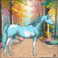 Horse Color:Watercolor White Spotted Black Tobiano 