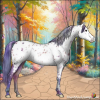 Horse Color:Nacre Watercolor Bay Frame Appaloosa 