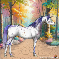 Horse Color:Nacre Watercolor Bay Splash Frame Appaloosa 