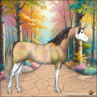 Horse Color:Nacre Buckskin Splash Rabicano 