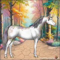 Horse Color:Nacre Watercolor Amber Champagne Sabino Splash Frame Rabicano 