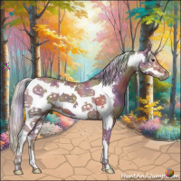 Horse Color:Nacre Watercolor Silver Bay Sabino Tobiano Frame