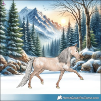 Horse Color:Silver Amber Champagne Ice Roan 