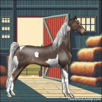 Horse Color:Liver Chestnut Mushroom Tobiano Rabicano 