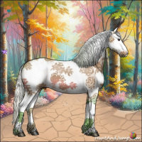 Horse Color:Watercolor White Spotted Silver Bay Splash 